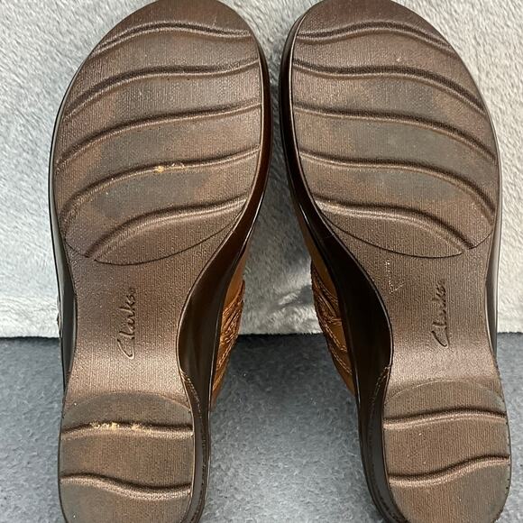 Clarks Marion Coreen Mule Cognac Tan Leather Slip On Comfort Clog Women 9 - Picture 8 of 8